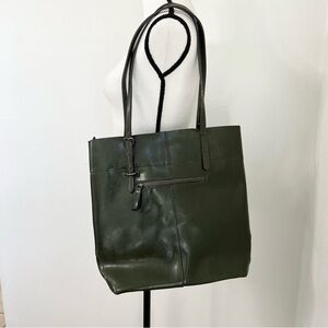 Kattee Hunter Green Leather Tote Handbag Tote Bag